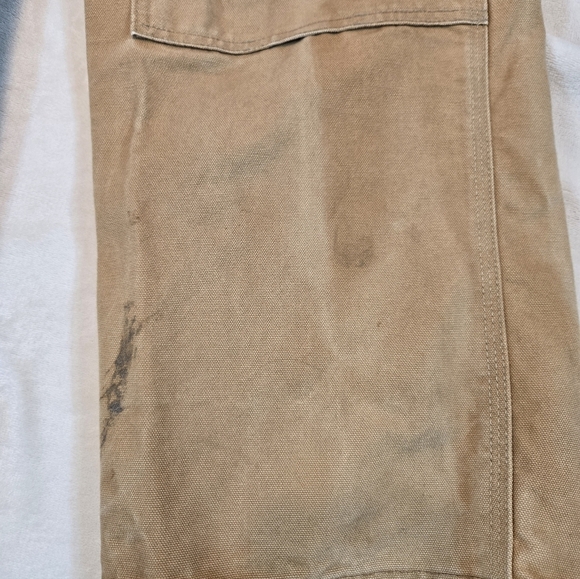 Vintage Carhartt Tan Double Knee Bib Work Overalls - Picture 4 of 10